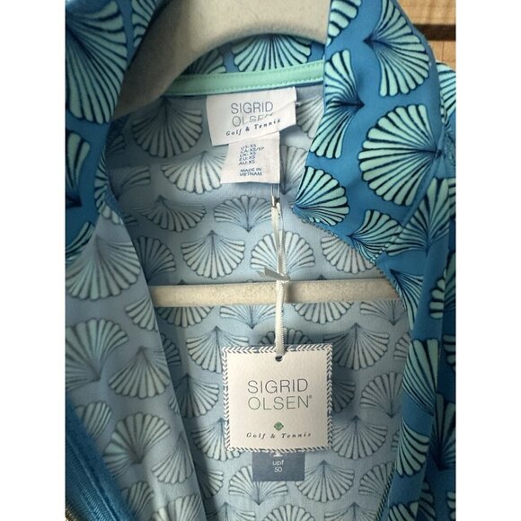 Sigrid Olsen Women’s Golf Tennis Full Zip Jacket Size L UPF 50 Teal Shell NWT - Picture 7 of 7